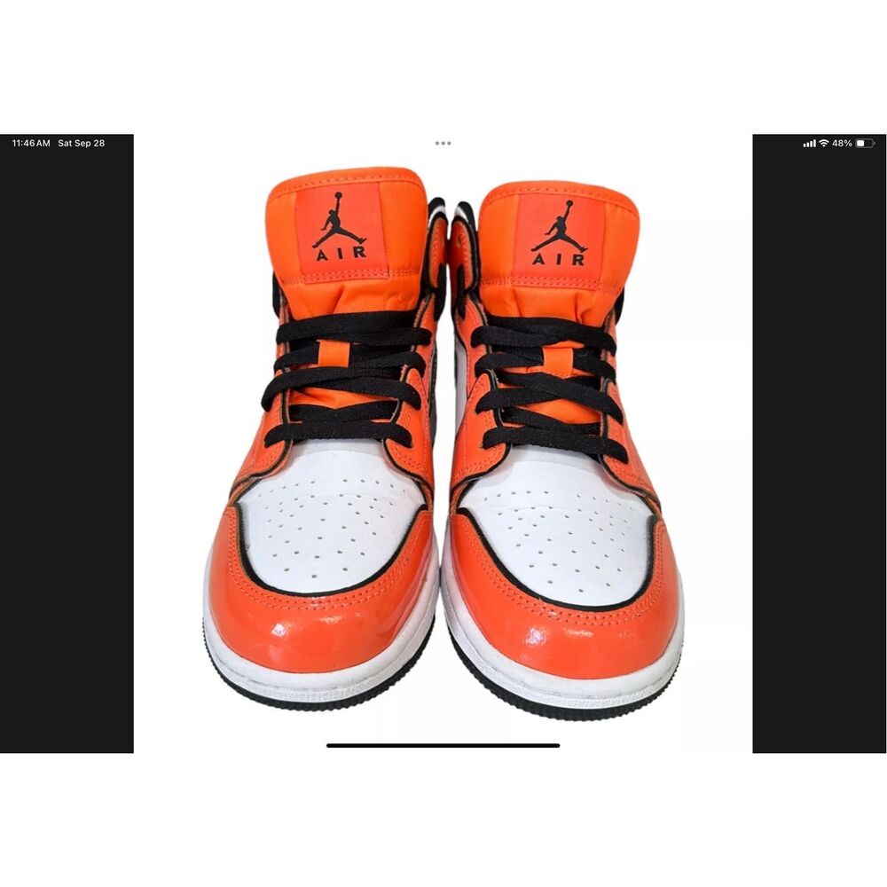 Nike Air Jordan 1 Mid SE Turf Orange 6Y Women’s 7.5 BQ6931 802 EUC Authentic